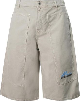 Msgm Cotton Canvas Bermuda Shorts - Heren - Korte Broeken - Beige - S - Katoen - Korte Broeken