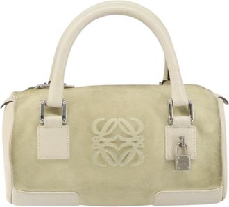 Loewe Amazona Bag Suede Beige Suede Handbag (Pre-Owned)