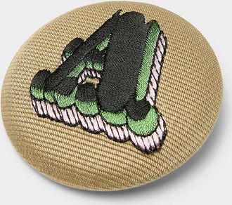 Undercover Mens A embroidered badge pin