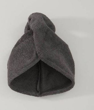 W katoenen haarhanddoek antraciet (68x44 cm)