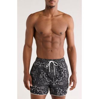 BOSS Rik Swim Trunks in Black at Nordstrom Rack, Size Large