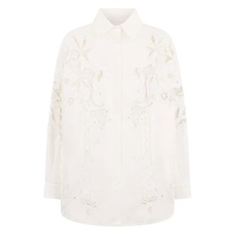 Valentino Garavani Shirts, female, White, XS, Simple Cotton Shirt for Versatile Style