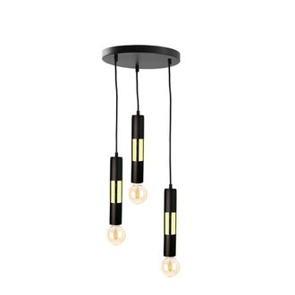 Netlighting Magnum Cluster Pendant Ceiling Light Black Gold 30cm 3x E27