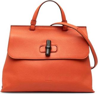 Gucci Pre-owned Daily Satchel - Dames - Vintage Handtas - Oranje - ONE Size - Leer - Vintage