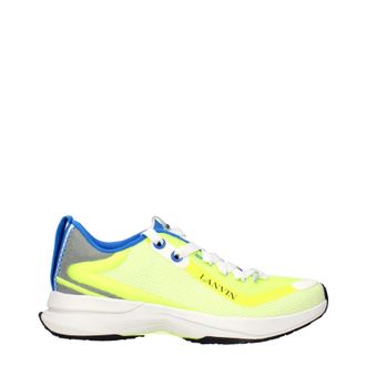 Lanvin Sneakers Runner Herrens Stoff Gelb/Gr&uuml;n fluoreszierend