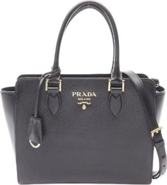 Prada Pre-owned Handbags, female, Black, Size: ONE SIZE Pre-owned Saffiano Handbag