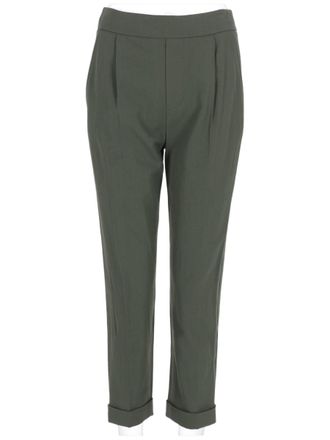 Vince Slim Tapered Cropped Pants with Pleated Front