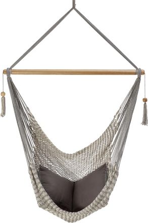 Hamac del sol Jinopete l - silla hamaca de nicaragua - crudo y gris - 100% algodón