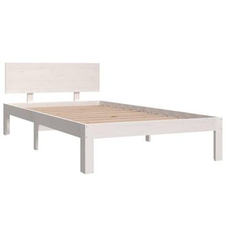 Berkfield Home Beautiful Bed Frame White Solid Wood Pine 100x200 cm