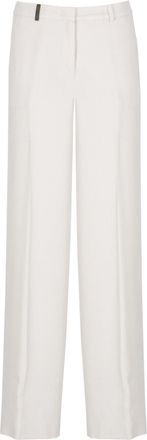 PESERICO Ivory Ribbed Velvet Formal Pants