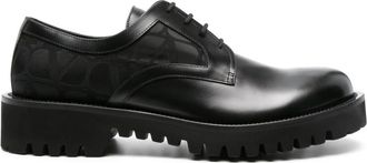 Valentino Garavani Toile Iconograhe derby shoes - men - Calf Leather/Fabric/Calf Leather/Rubber - 40 - Black