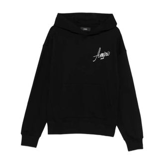 Amiri Hoodies, male, Black, Size: M Script Logo Hoodie
