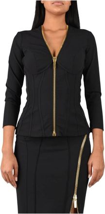 Elisabetta Franchi Giacca a bustier con zip dorata - - Jackets - Donna - Nero - S