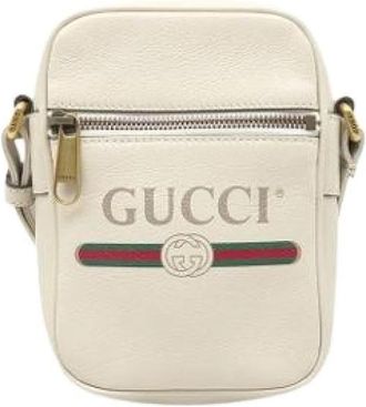 Gucci Pre-owned Crossbody Bag - Dames - Vintage Schoudertas - Wit - ONE Size - Leer - Vintage
