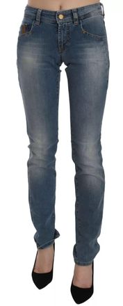 John Galliano Washed Mid Waist Skinny Casual Womens Pants