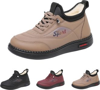 Generic Lace-Up Snow Boots for Womens Winter Thick Warm Faux Fur Lined Ankle Boots Ladies Comfortable Insulated Slip-On Shoes Waterproof Anti-Slip Short Booti