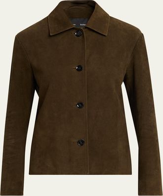 Proenza Schouler Irine Single-Breasted Suede Jacket