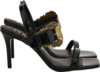 Versace Jeans Couture 85mm Barocco-buckle Sandalen - Dames - Sandalen met hakken - Zwart - 37 EU - Schoenen