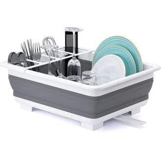 OEM Escurridor De Platos Plegable Y Port&aacute;til, Ideal Para Cocina, Autocaravana O Caravana, 36,5 X 31,4 X 13 Cm, Gris - Crezuo
