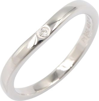 Cartier Silver Clear Platinum 950 Band Ring (Pre-Owned)