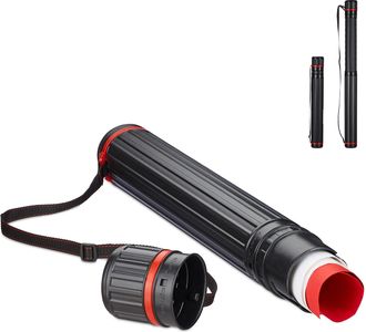 Relaxdays Relaxdays - 10 X Portaplanos Extensibles Hasta A0, Tubo Para Guardar Planos, P&oacute;steres O T&iacute;tulos, 64 - 107 Cm, Pl&aacute;stico, Negro