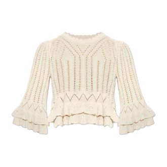 Isabel Marant Round-neck Knitwear, female, Beige, Size: S Norma Sweater