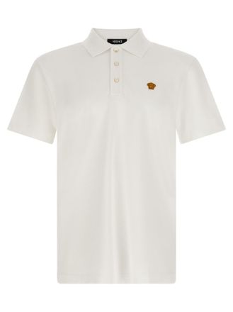 Versace White Solid Shirt Collar Polo