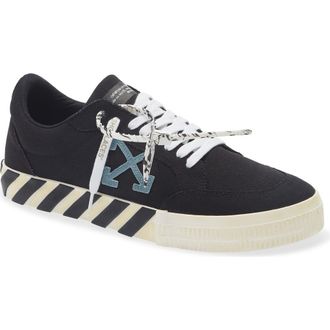 Off-white Vulcanized Low Top Sneaker in Black Blue at Nordstrom Rack, Size 12Us / 45Eu
