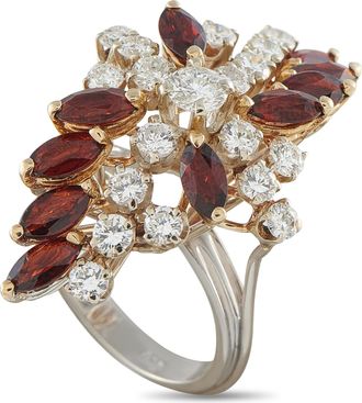 Luxury Bazaar 14K White Gold 1.54ct Diamond and Garnet Ring MF26-062426