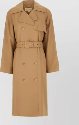 Michael Kors polyester blend trench coat with notched lapels