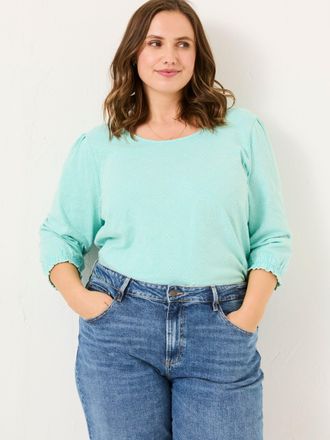 Fat Face FatFace Polly Light Teal Broderie Top