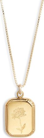 Set & Stones Audrey Birth Flower Pendant Necklace in Gold/november-Chrysanthemum at Nordstrom
