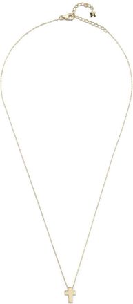 Mateo Bijoux Collana Suspended Cross in oro giallo 14kt