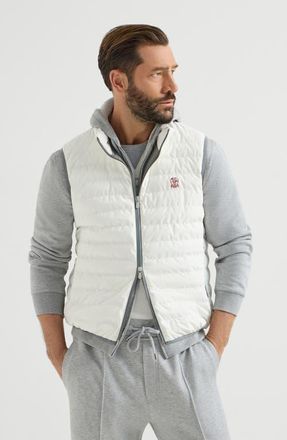 Brunello Cucinelli Nylon down vest in Off-White at Nordstrom, Size Xxx-Large Eu