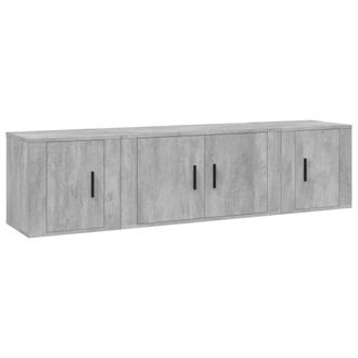 Berkfield Home 3 Piece TV Cabinet Set Concrete Grey Engineered Wood