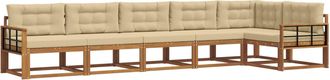 vidaXL Conjunto De Sof&aacute;s De Exterior 6 Uds. Natural Y Beige Vidaxl