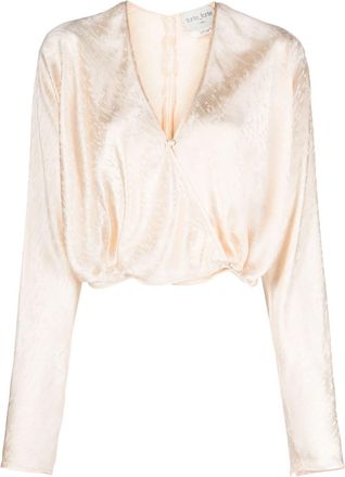 Forte_Forte cropped satin blouse - women - Silk/Viscose - III - Neutrals