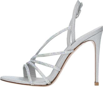 Le Silla Sandalen Zilver - Dames - Sandalen met hakken - Grijs - 37 EU - Leer - Schoenen