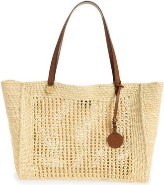 Mulberry Crochet Raffia Tote in Natural at Nordstrom