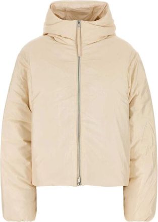 Jil Sander High Neck Puffer Down Jacket - Dames - Gewatteerde jassen - Beige - S - Nylon - Jassen