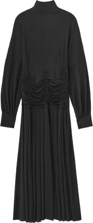 Ganni Abito midi plissettato - Nero