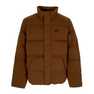 Nike Oversized Puffer Jas Cacao Wow/Zwart - Heren - Outdoorjassen - Bruin - L - Katoen - Fitness