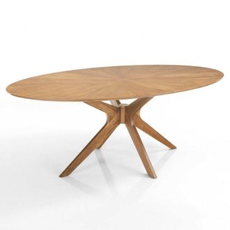 Oresteluchetta Oresteluchetta - Mesa Ovalada Efecto Madera Acabado Roble Cm. Al.75 X P.110 X L.190
