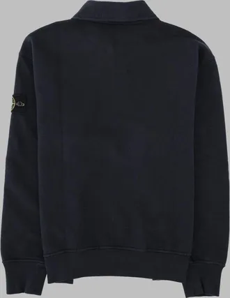 Stone Island Polo-Collar Cotton Sweatshirt - Blue