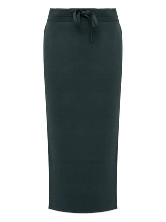 Pinko drawstring side-stripe midi skirt - Green