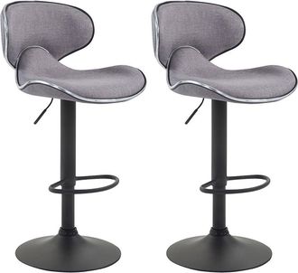 Clp Set De 2 Taburetes Las Vegas V2 En Tela Gris Claro Negro