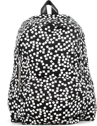 Celine Black White Nylon Canvas Leather Backpack (Pre-Owned)