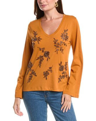 Johnny Was Kimono Sleeve Beaded T-Shirt
