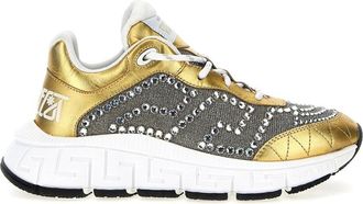 Versace Gelamineerde leren sneaker - Dames - Sneakers - Veelkleurig - 39 EU - Schoenen