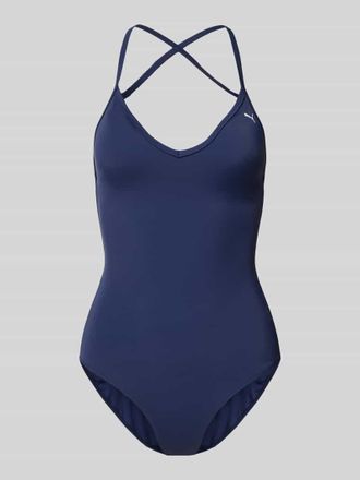 Puma Badeanzug mit V-Ausschnitt in Marine, Größe XL